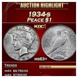 1934-s Peace Dollar $1 ms63+ USCG