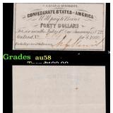 1861 Confederate States Forty Dollars Note Grades