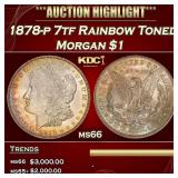1878-p 7tf Morgan Dollar Rainbow Toned $1 ms66 SEG