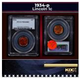 PCGS 1934-p Lincoln Cent 1c ms66 rd PCGS