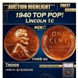 1940 Proof Lincoln Cent TOP POP! 1c pr68 rd SEGS