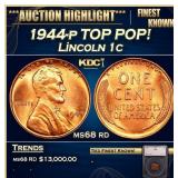 1944-p Lincoln Cent TOP POP! 1c ms68 rd SEGS