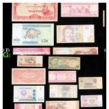 Group of 10 Foreign Banknotes - Wide Variety of Co