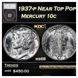 1937-p Mercury Dime Near Top Pop! 10c ms68 SEGS