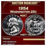 1954 Proof Washington Quarter 25c pr67+ DCAM SEGS