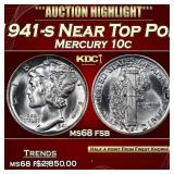 1941-s Mercury Dime Near Top Pop! 10c ms68 fsb SEG