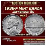 1958-p Jefferson Nickel Mint Error 5c ms65+ 5fs SE