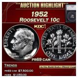 1952 Proof Roosevelt Dime 10c pr69 cam SEGS