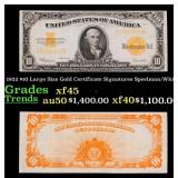 1922 $10 Large Size Gold Certificate Grades xf+ Si