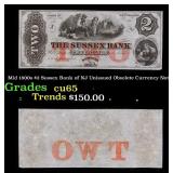 Mid 1800s $2 Sussex Bank of NJ Unissued Obsolete C