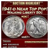 1941-d Walking Liberty Half Dollar Near Top Pop! 5