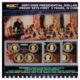 2007-2009 Presidential Dollar Proof Sets First  3