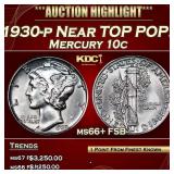 1930-p Mercury Dime Near TOP POP! 10c ms66+ FSB SE
