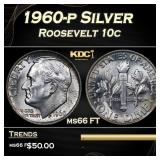 1960-p Roosevelt Dime Silver 10c Grades ms66 FT