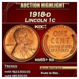 1918-d Lincoln Cent 1c ms65+ rd SEGS