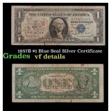 1957B $1 Blue Seal Silver Certificate Grades vf de