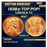 1938-d Lincoln Cent TOP POP! 1c ms68 rd SEGS