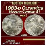 1983-d Olympics Modern Commem Dollar $1 ms70 SEGS