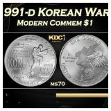 1991-d Korean War Modern Commem Dollar $1 ms70 SEG