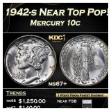 1942-s Mercury Dime Near Top Pop! 10c ms67+ SEGS