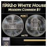 1992-d White House Modern Commem Dollar $1 ms70 SE