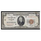 1929 $20 National Currency Cleveland, OH Grades Ch