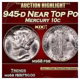 1945-d Mercury Dime Near Top Pop! 10c ms68 fsb SEG