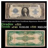 1923 $1 large size Silver Certificate Grades vf+ S