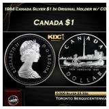 1984 Canada Silver $1 In Original Holder w/ COA Ca