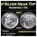 1960-p Roosevelt Dime Silver Near Top Pop! 10c ms6