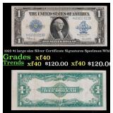 1923 $1 large size Silver Certificate Grades xf Si