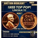 1955 Proof Lincoln Cent TOP POP! 1c pr69 rd DCAM U