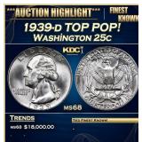 1939-d Washington Quarter TOP POP! 25c ms68 SEGS