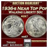1936-s Walking Liberty Half Dollar Near Top Pop 50