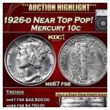 1926-d Mercury Dime Near Top Pop! 10c ms67 fsb SEG