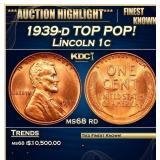 1939-d Lincoln Cent TOP POP! 1c ms68 rd SEGS