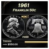 1961 Proof Franklin Half Dollar 50c pr69 SEGS