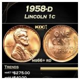 1958-d Lincoln Cent 1c Grades GEM++ Unc RD USCG