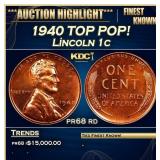 1940 Proof Lincoln Cent TOP POP! 1c pr68 rd SEGS