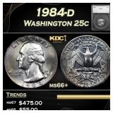1984-d Washington Quarter 25c ms66+ SEGS