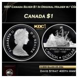 1987 Canada Silver $1 In Original Holder w/ COA Ca