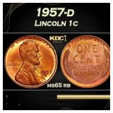 1957-d Lincoln Cent 1c Grades ms65 rb