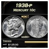 1938-p Mercury Dime 10c ms66+ SEGS