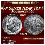 1960-p Roosevelt Dime Silver Near Top Pop! 10c ms6