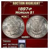 1897-p Morgan Dollar $1 ms66+ SEGS