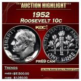 1952 Proof Roosevelt Dime 10c pr69 cam SEGS