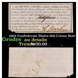 1863 Confederate States $60 Cotton Note Grades AU