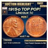 1915-d Lincoln Cent TOP POP! 1c ms67 rb SEGS