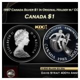 1987 Canada Silver $1 In Original Holder w/ COA Ca