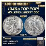 1946-s Walking Liberty Half Dollar TOP POP! 50c ms